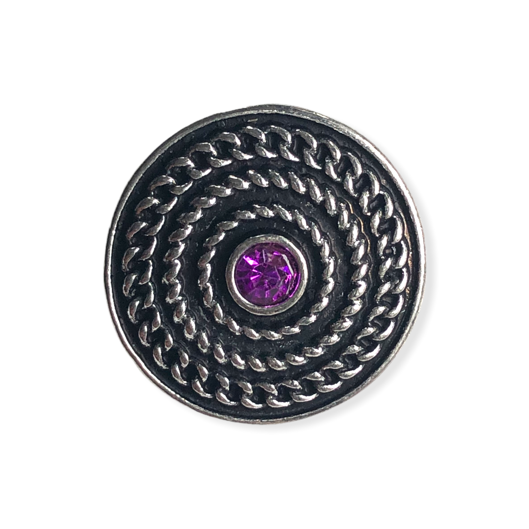 Metal hairpin click / chunk button 097 - lila - buttons