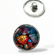 Metal hairpin click / chunk button print 0116 - buttons