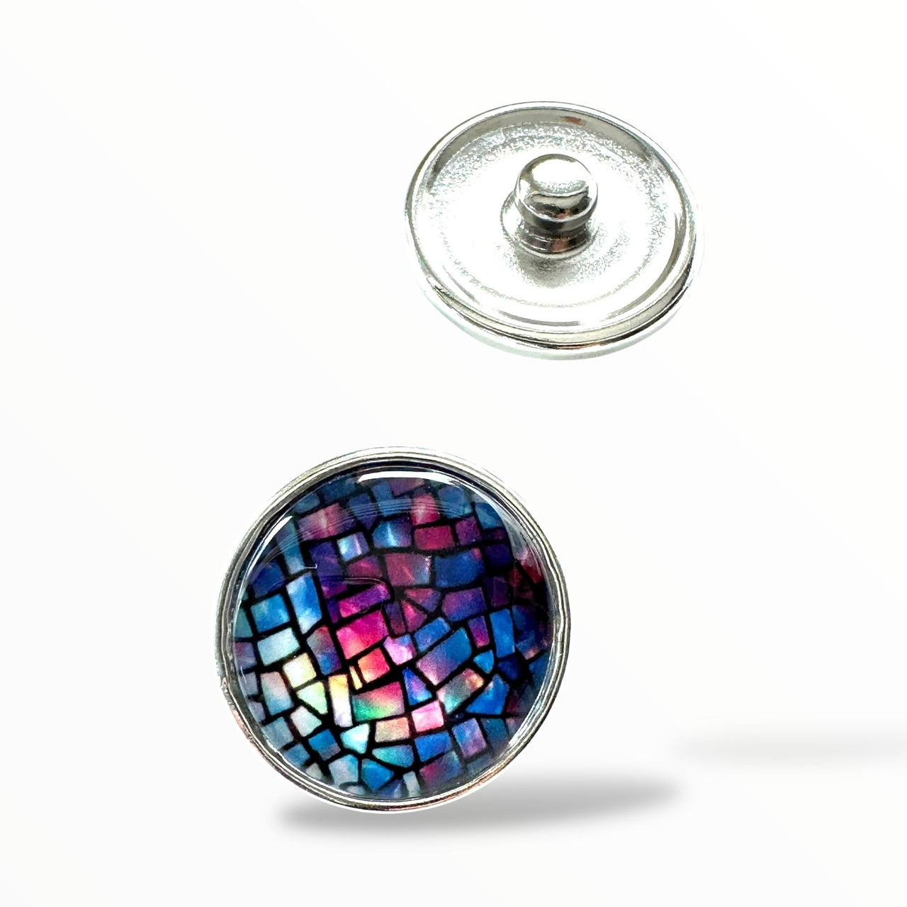 Metal hairpin click / chunk button print 0117 - buttons