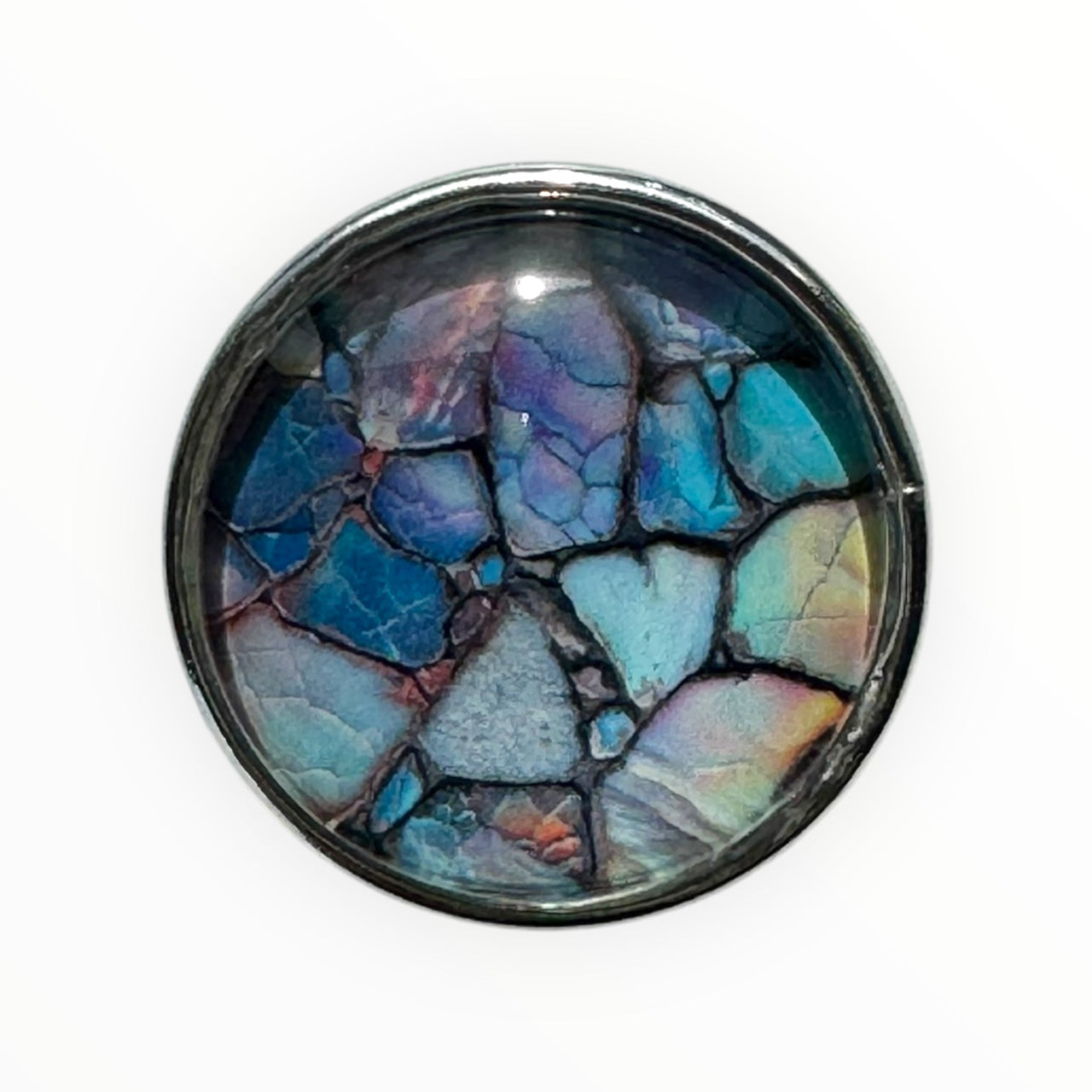 Metal hairpin click / chunk button print 0118 - buttons