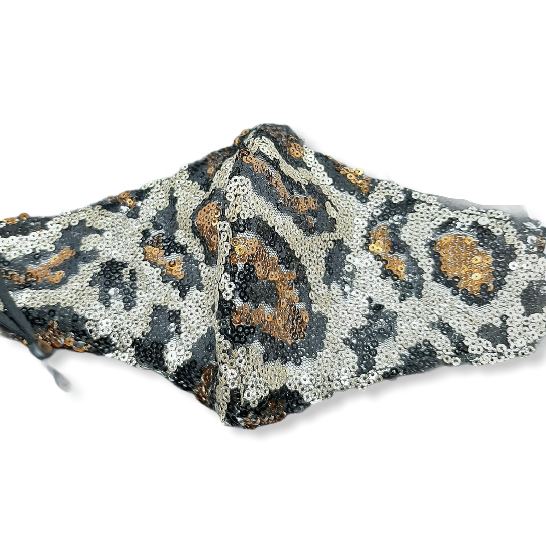 Mondkapje paillette bruin