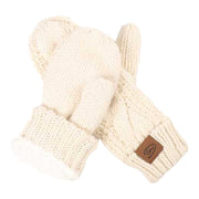 Naturel edmonton wanten met warme fleece voering - wanten