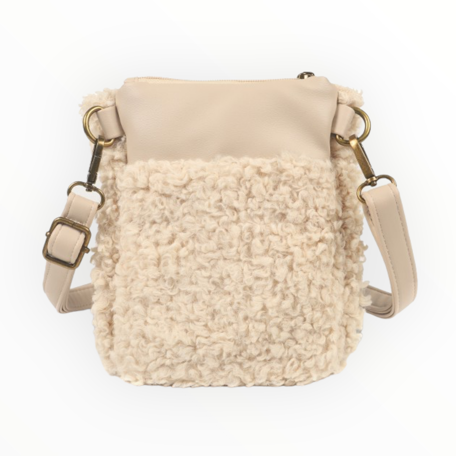 Naturel teddy schoudertasje / crossbody askim - heuptasjes