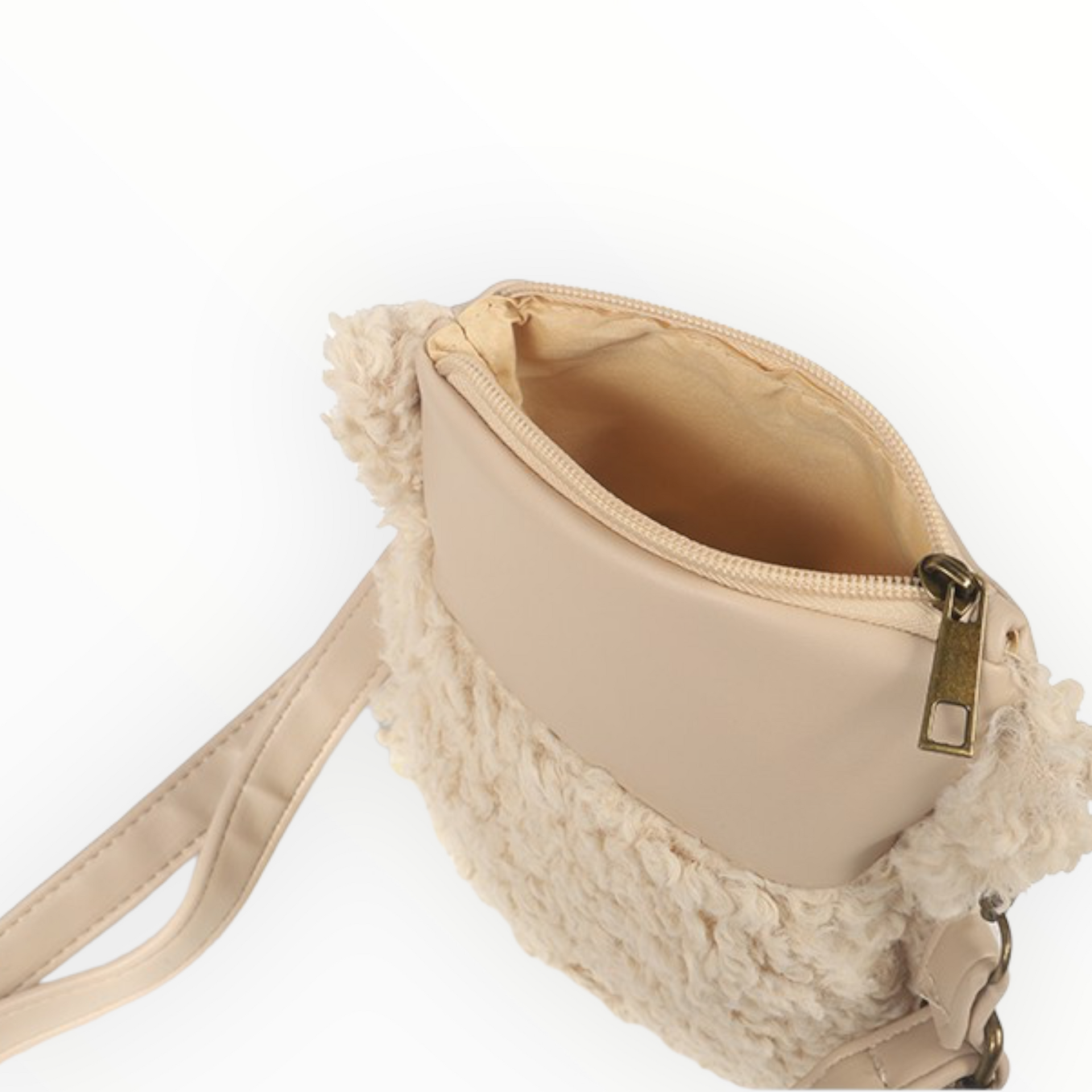 Naturel teddy schoudertasje / crossbody askim - heuptasjes