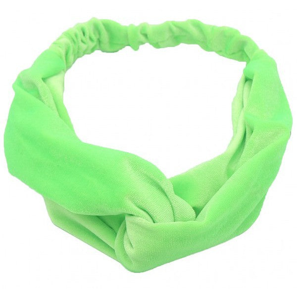 Neon groene haarband / bandana met elastiek - haarband