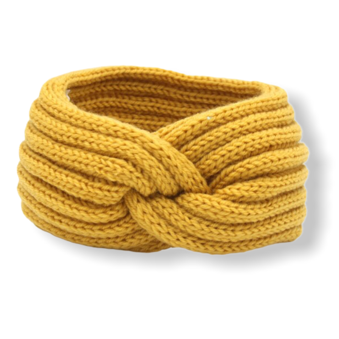 Okergeel haarband oorwarmer