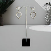 Oorbel cabochon hanger sparkling love