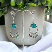 Oorbel cabochon hanger sparkling summer