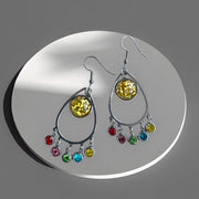 Oorbel cabochon hanger sparkling summer - sparkling gold