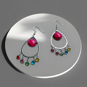 Oorbel cabochon hanger sparkling summer - sparkling pink