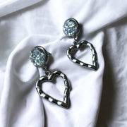 Oorbel Cabochon hanger sparkling love - HAIRPIN.NU