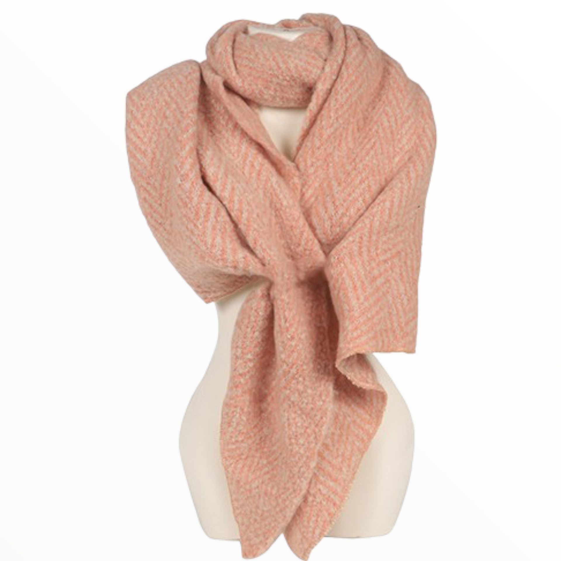 Peach zachte dames sjaal met handige lus - sjaal
