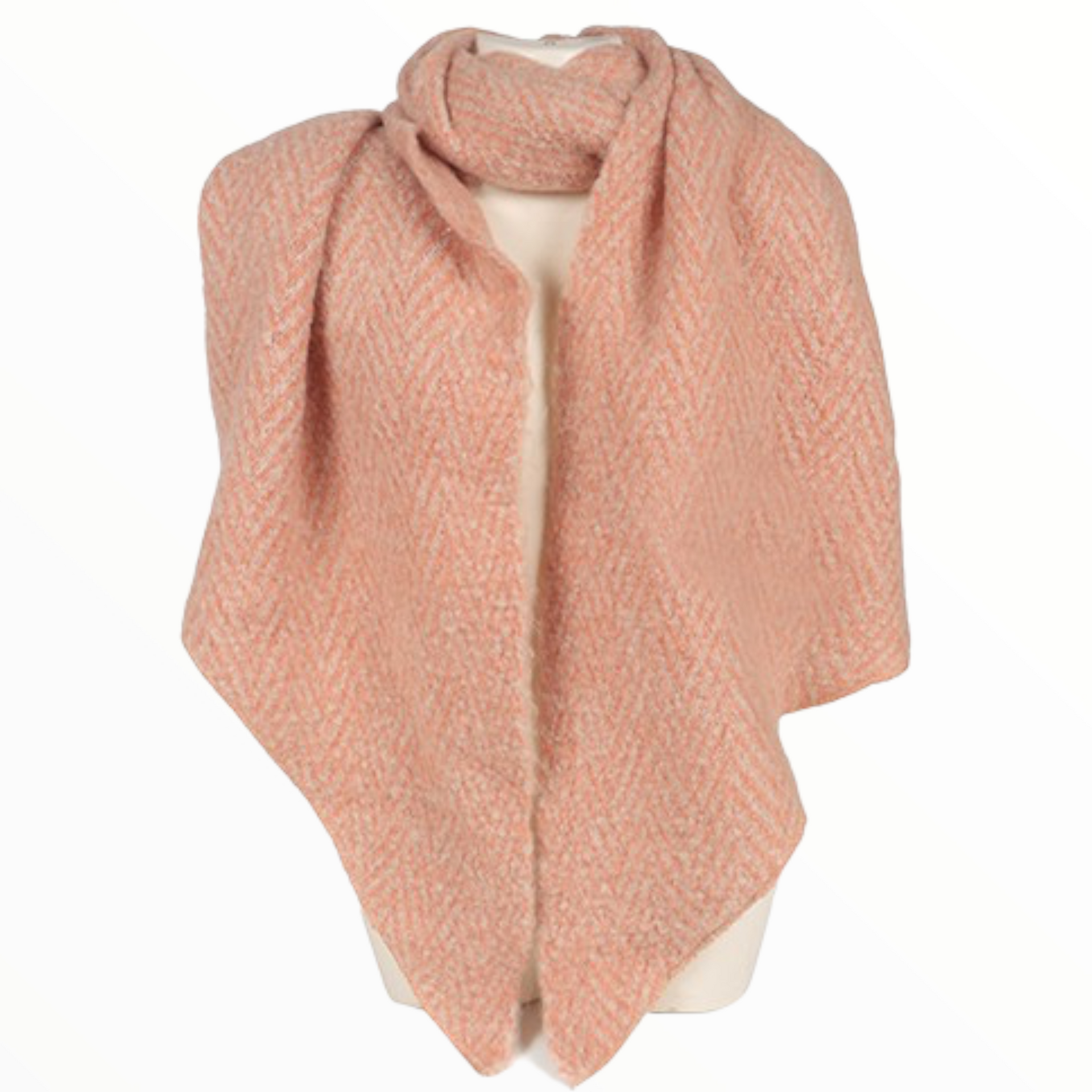 Peach zachte dames sjaal met handige lus - sjaal