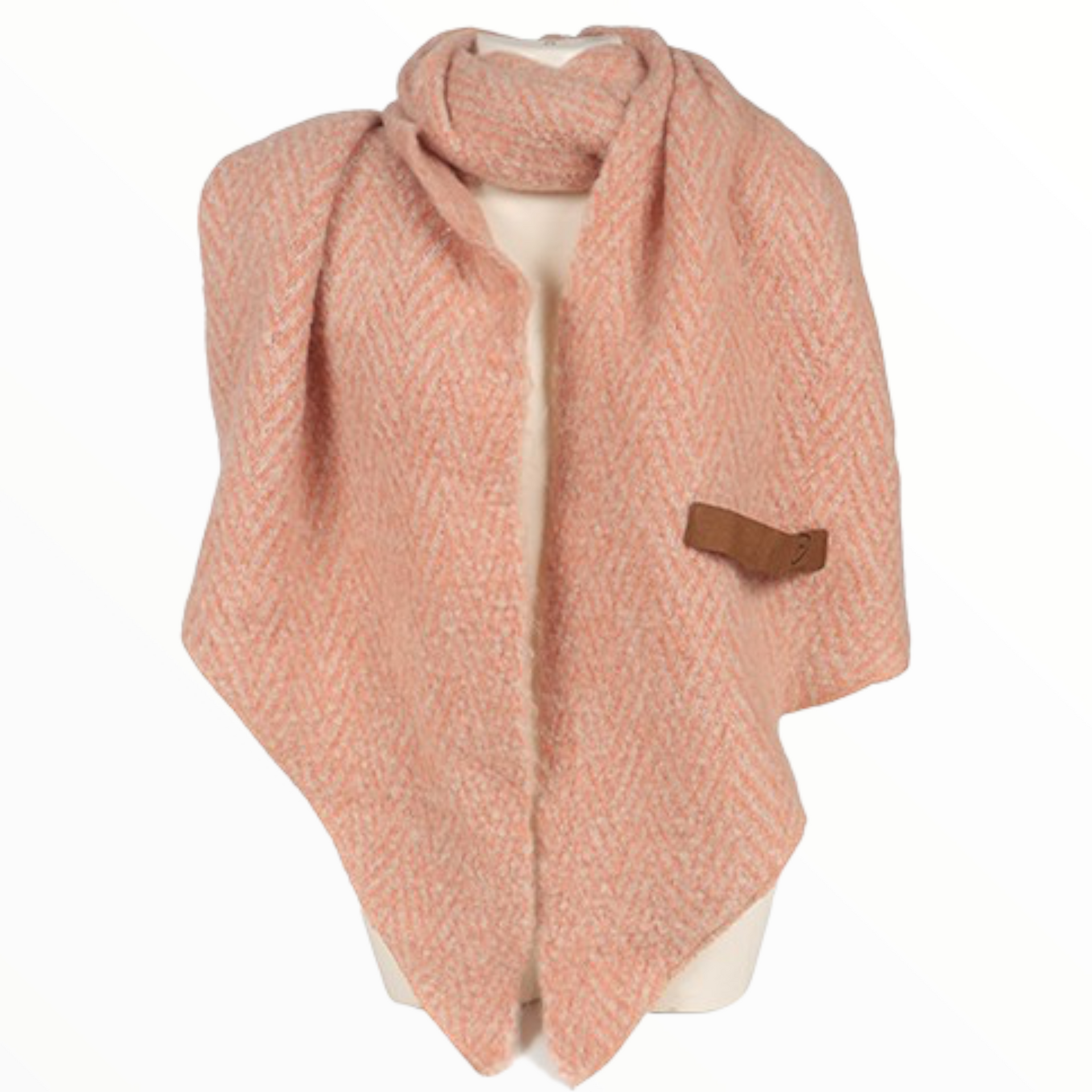 Peach zachte dames sjaal met handige lus - sjaal