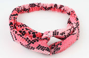Roze print haarband / bandana met elastiek - haarband