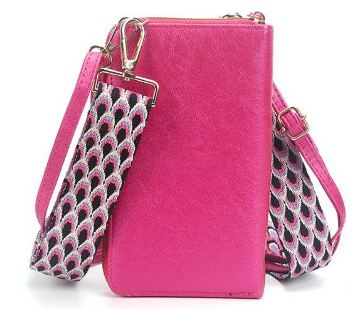 Roze portemonnee / telefoontasje met verwisselbare band