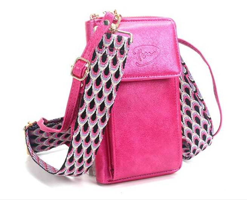 Roze portemonnee / telefoontasje met verwisselbare band