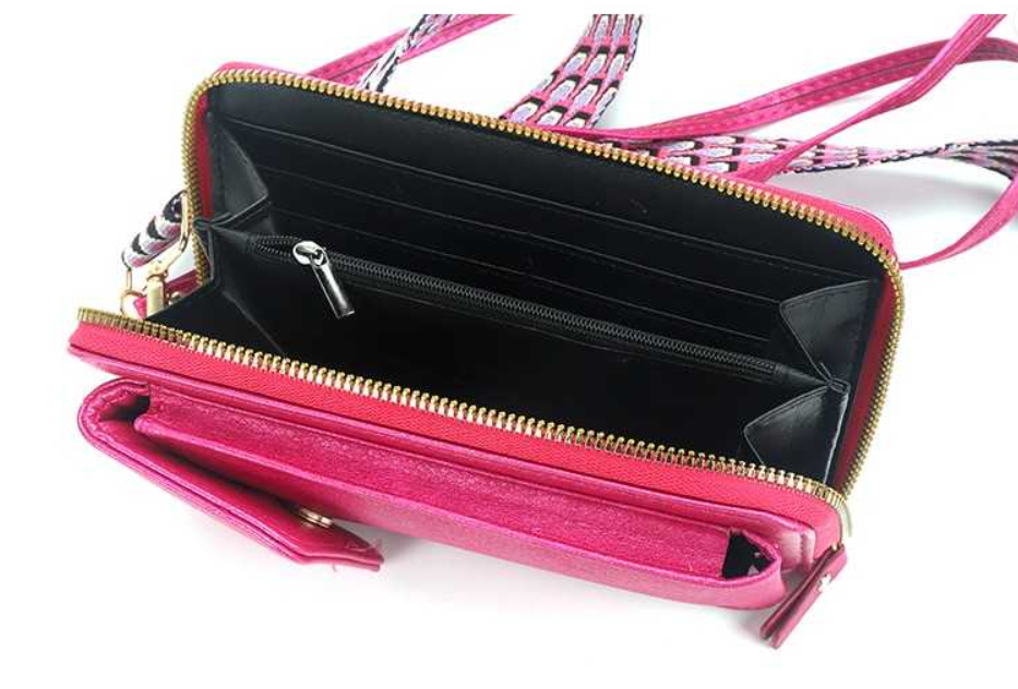Roze portemonnee / telefoontasje met verwisselbare band