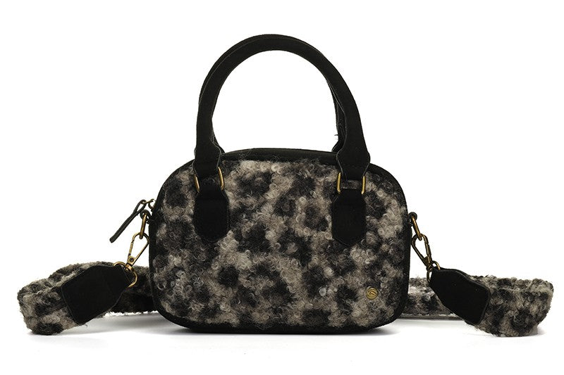 Schoudertas winnipeg zwart panterprint – trendy en functioneel - tas