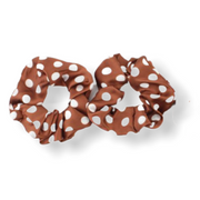 Scrunchie bruin dots 2 stuks