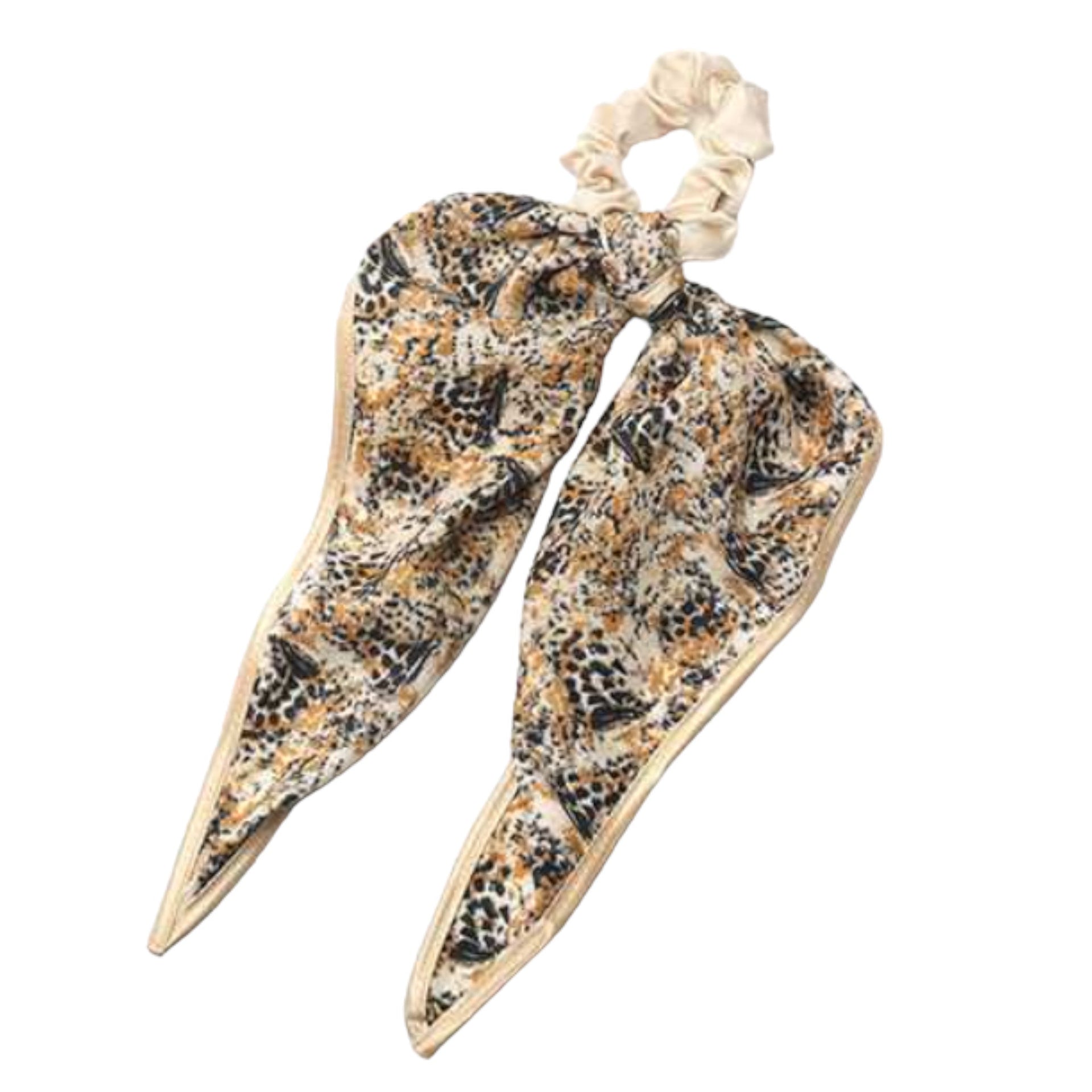 Scrunchie met een mooi sjaaltje camel maine - scrunchie