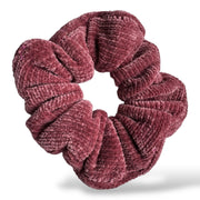 Scrunchie set 3 stuks – zachte velvet rib haar­elastieken in nude roze & taupe