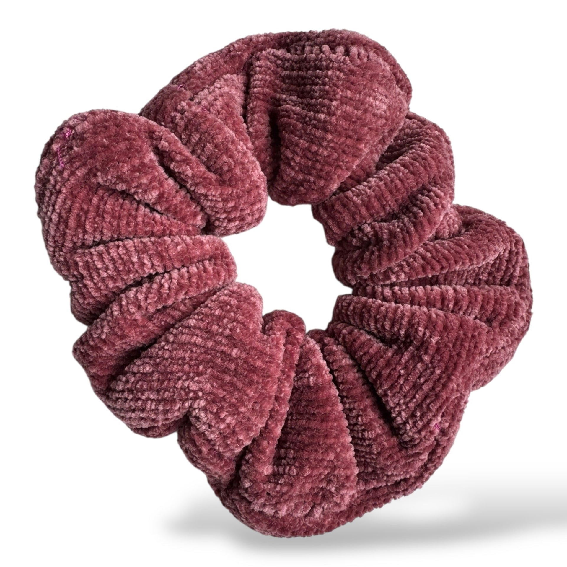 Scrunchie set 3 stuks – zachte velvet rib haar­elastieken in nude roze & taupe