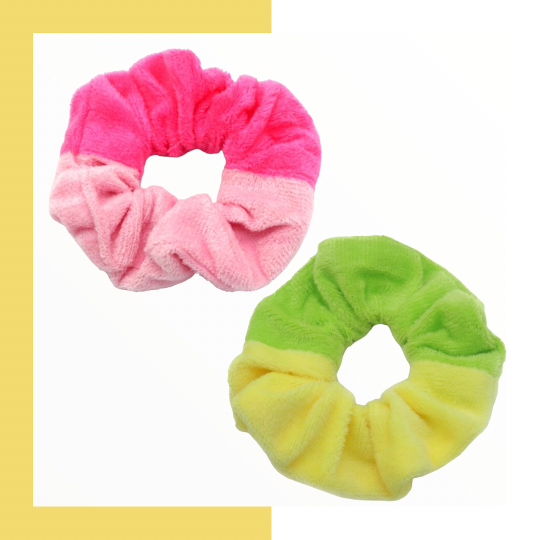 Set 2 scrunchies haarelastieken happy duo colors - scrunchie