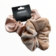Set 2 scrunchies haarelastieken velvet champagne-beige - scrunchie
