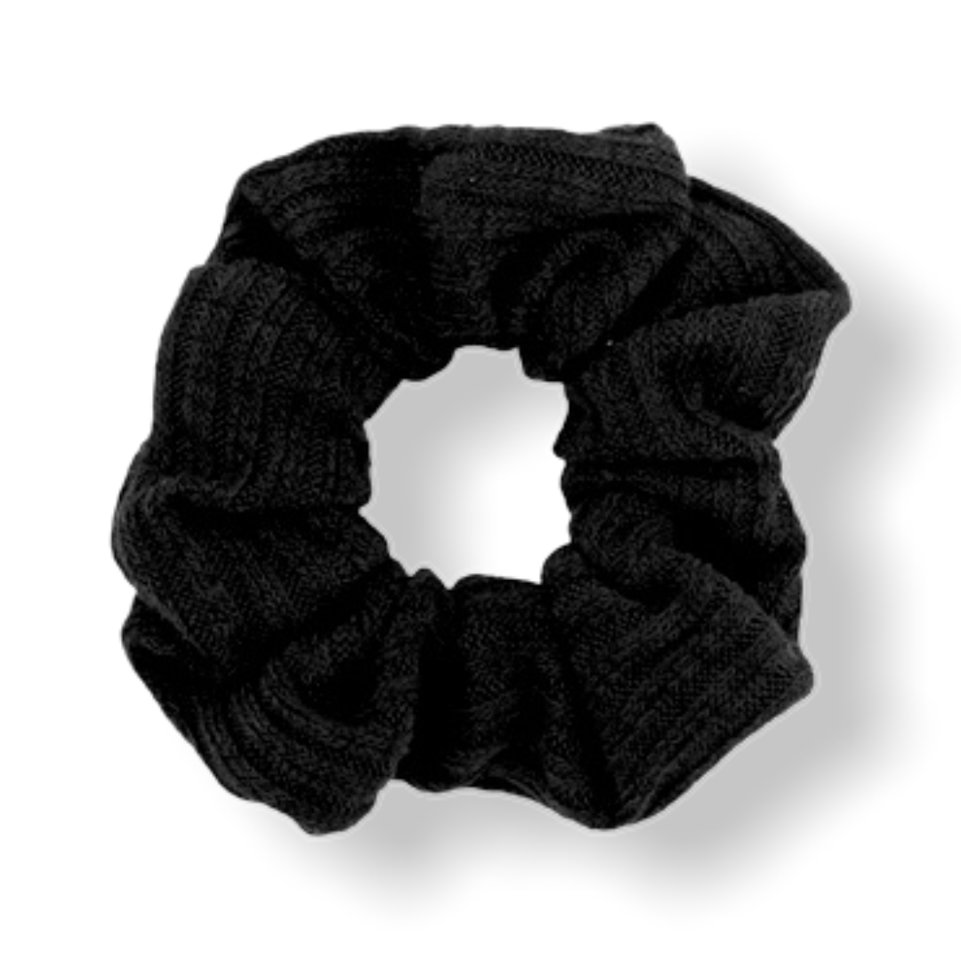 Set 2 scrunchies haarelastieken velvet zwart/groen - scrunchie