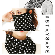 Sjaal gevoerd met fleece geschikt als mondkapje stripe blauw - mondkapje