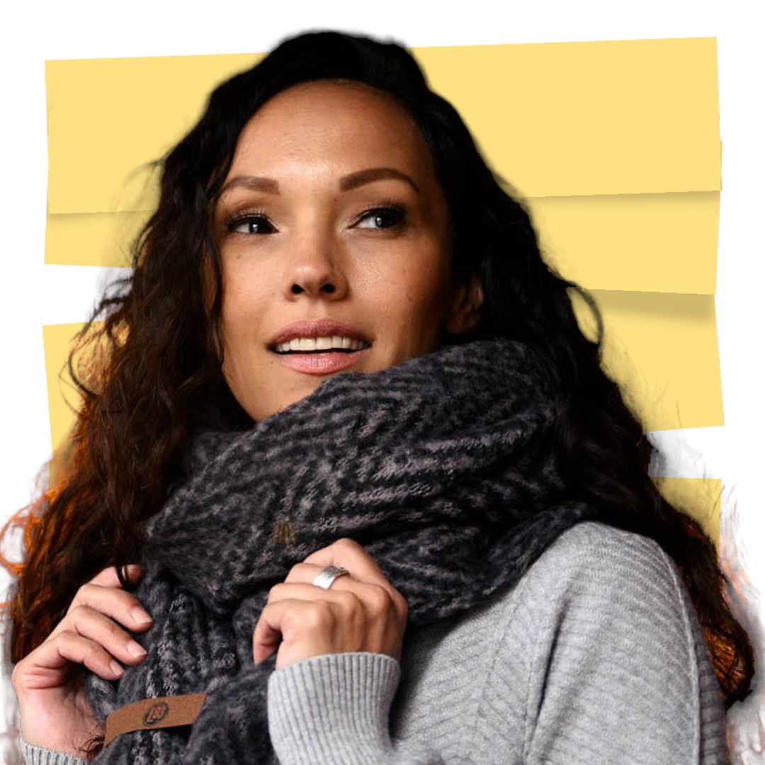 Sjaal jet zwart visgraat merk lot83