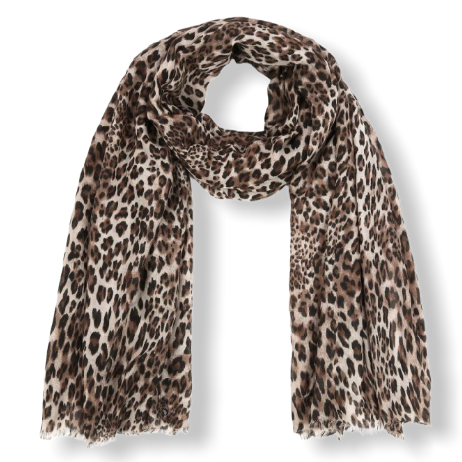 Sjaal leo print - bruin