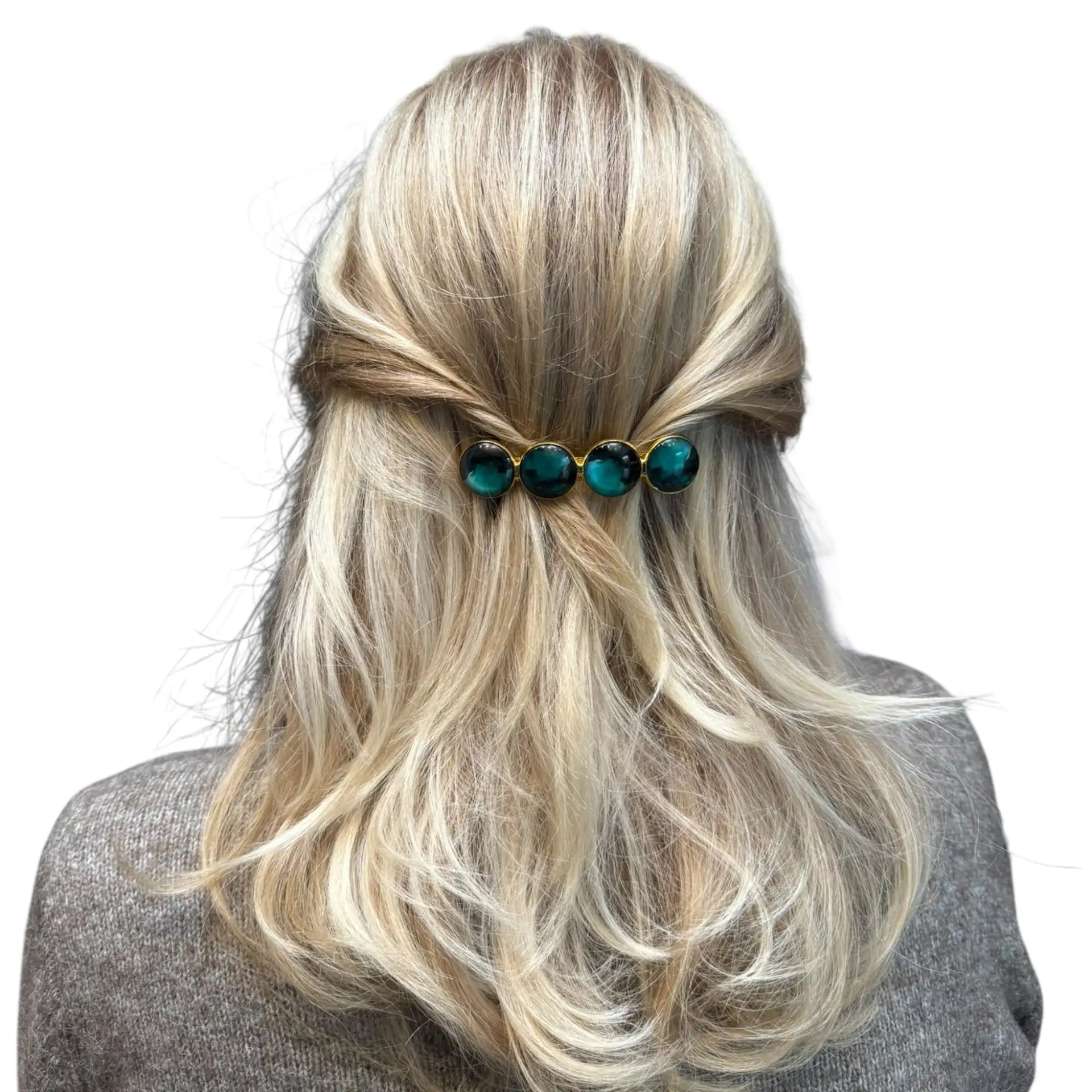 Haarspeld color hairclip xl – groen goud - haarspelden