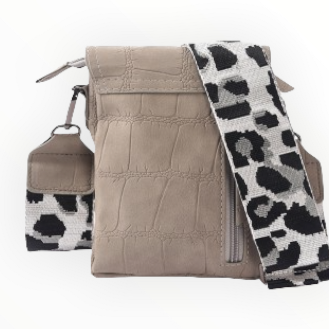 Tasriem grijs schouderband met leuke print - schouderband