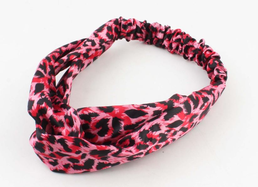 Tijgerprint rood haarband / bandana met elastiek - haarband