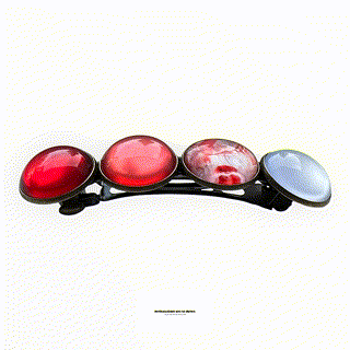 Color Hairclip XL glas cabochon haarspeld happy print 0188