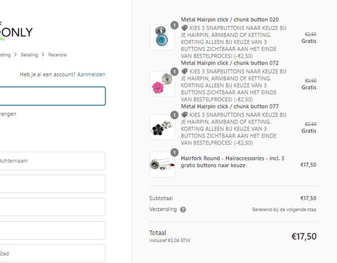 voorbeeld afreken proces gratis buttons