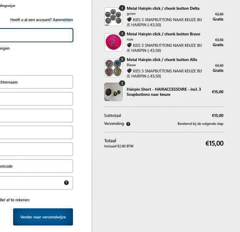 Metal hairpin click / chunk button 014e