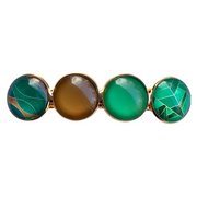 Voordeelset color hairclips bruin-groen-goud set 2 stuks xl - haarspelden