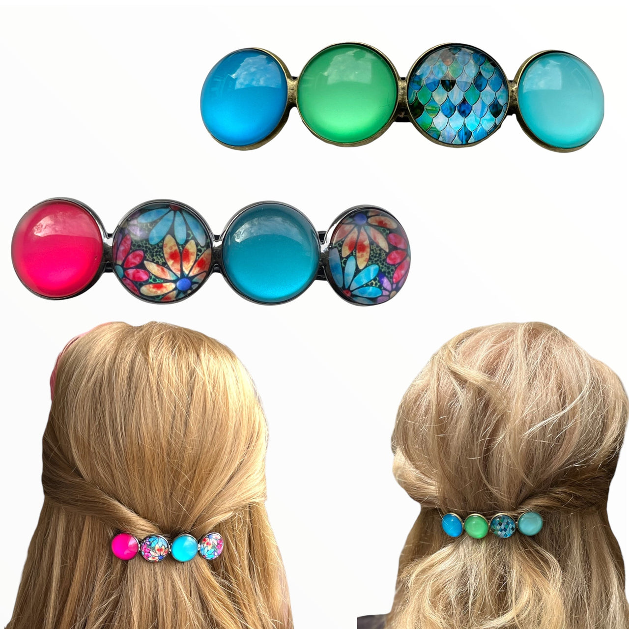 Voordeelset color hairclips ibiza style set 2 stuks xl - haarspelden