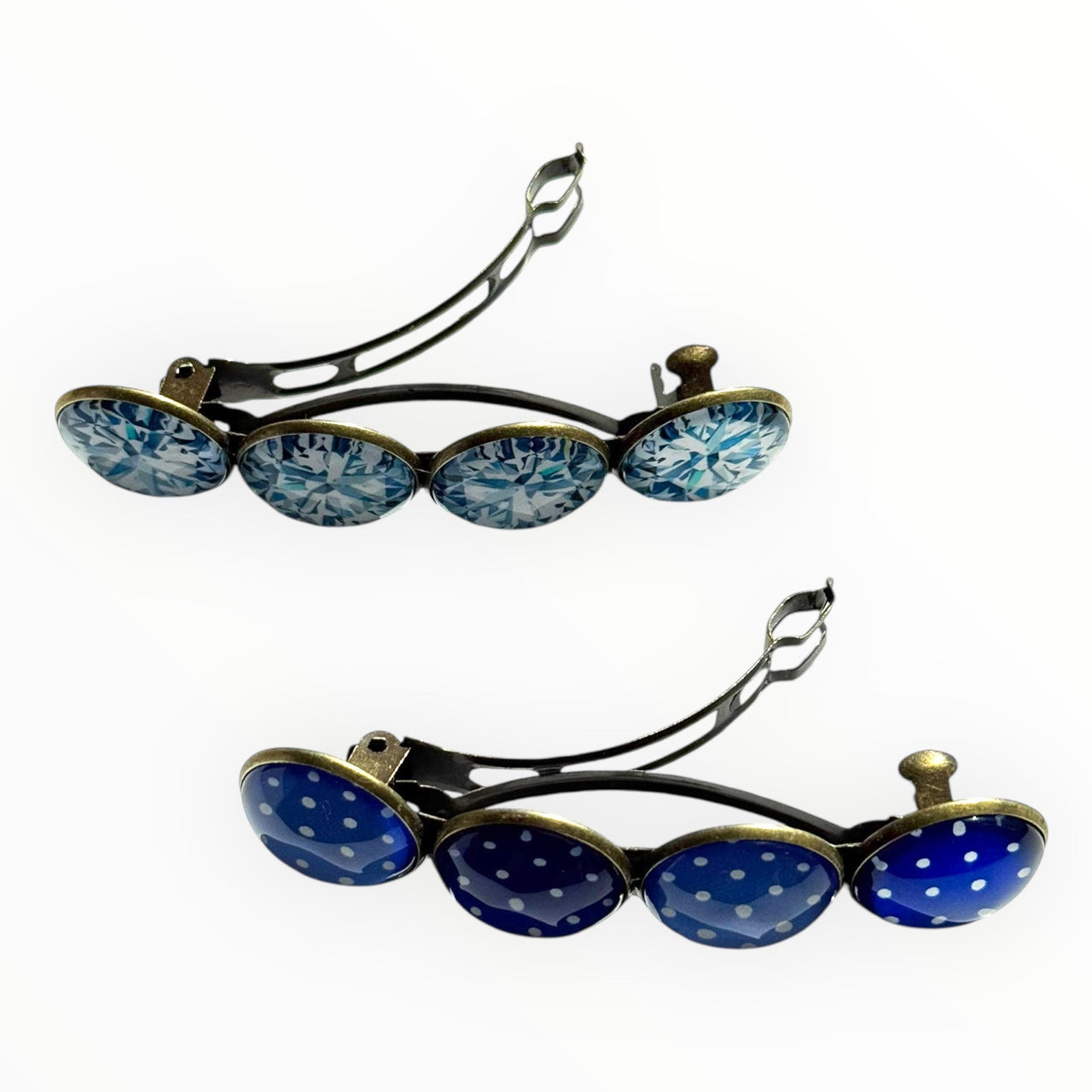 Voordeelset color hairclips set 2 stuks ibiza style blue xl - haarspelden