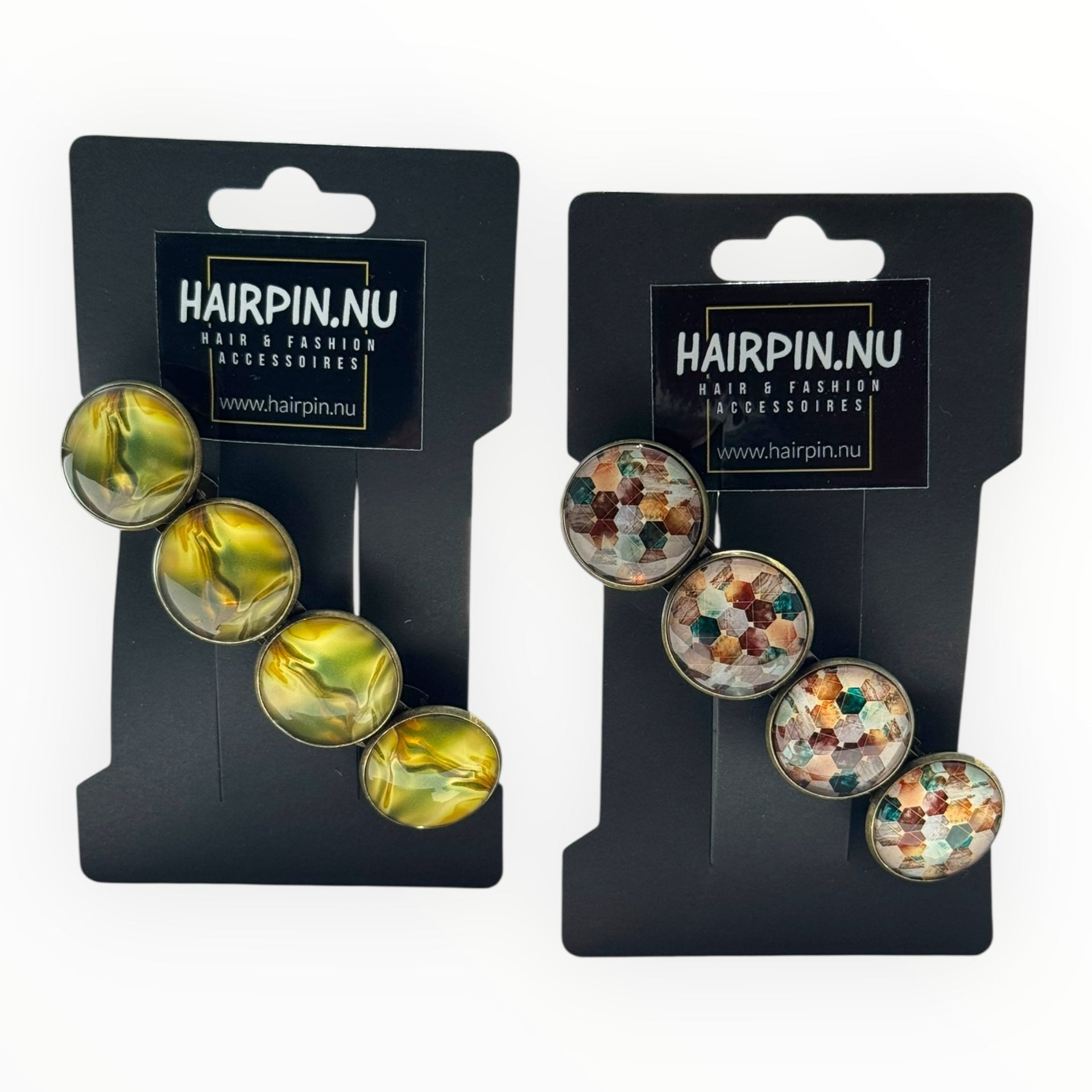 Voordeelset color hairclips set 2 stuks ibizastyle bruingoud xl - haarspelden