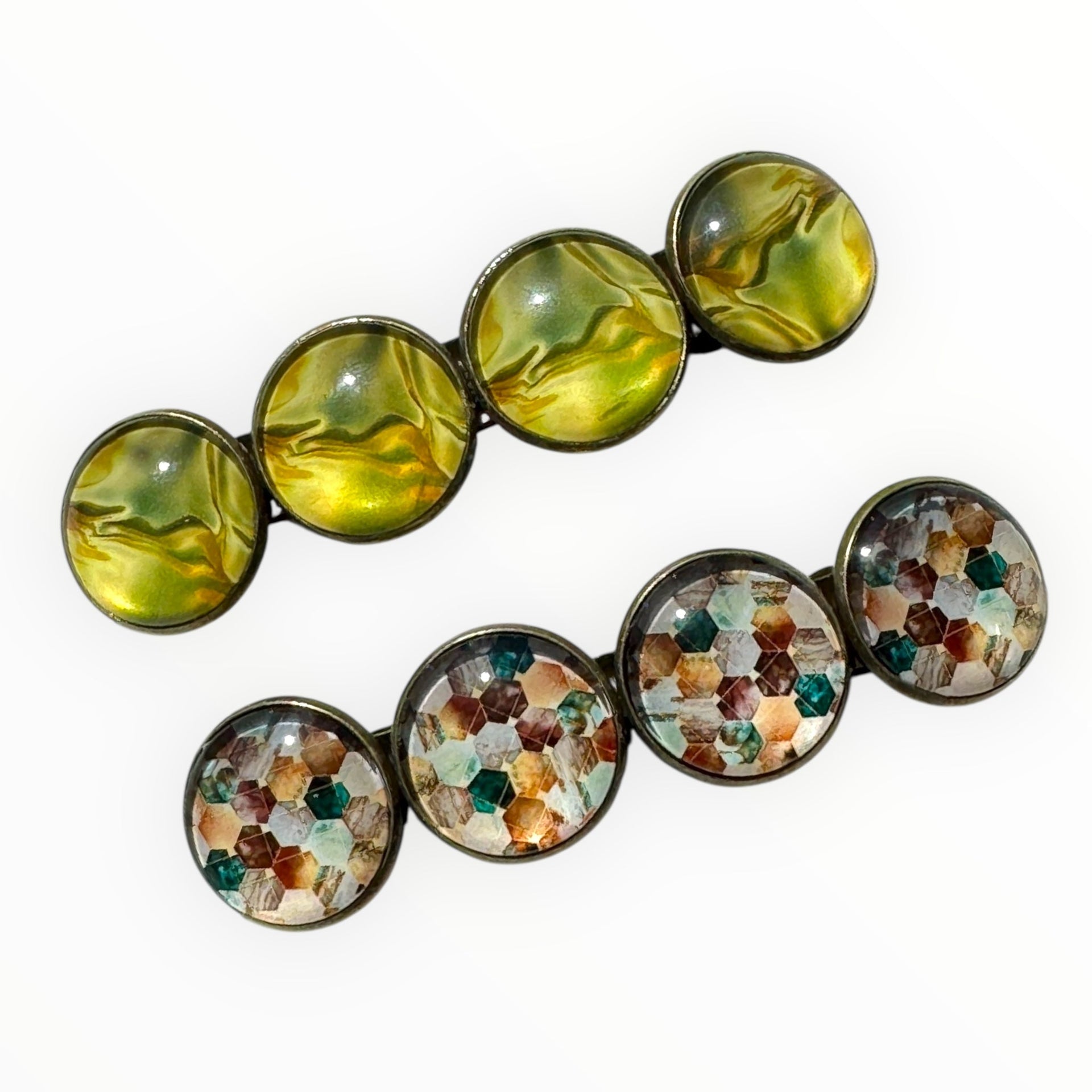 Voordeelset color hairclips set 2 stuks ibizastyle bruingoud xl - haarspelden