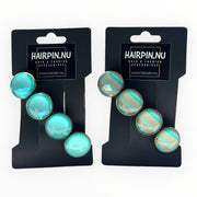 Voordeelset color hairclips set 2 stuks ibizastyle zeeblauw xl - haarspelden