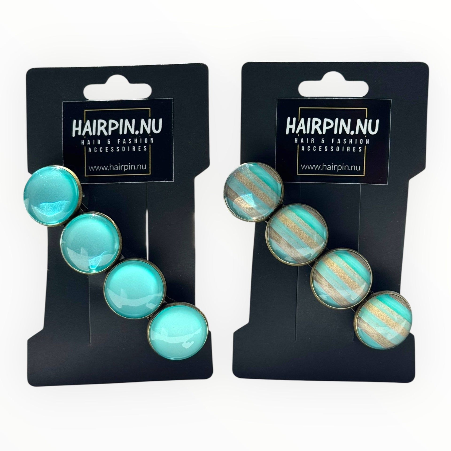 Voordeelset color hairclips set 2 stuks ibizastyle zeeblauw xl - haarspelden