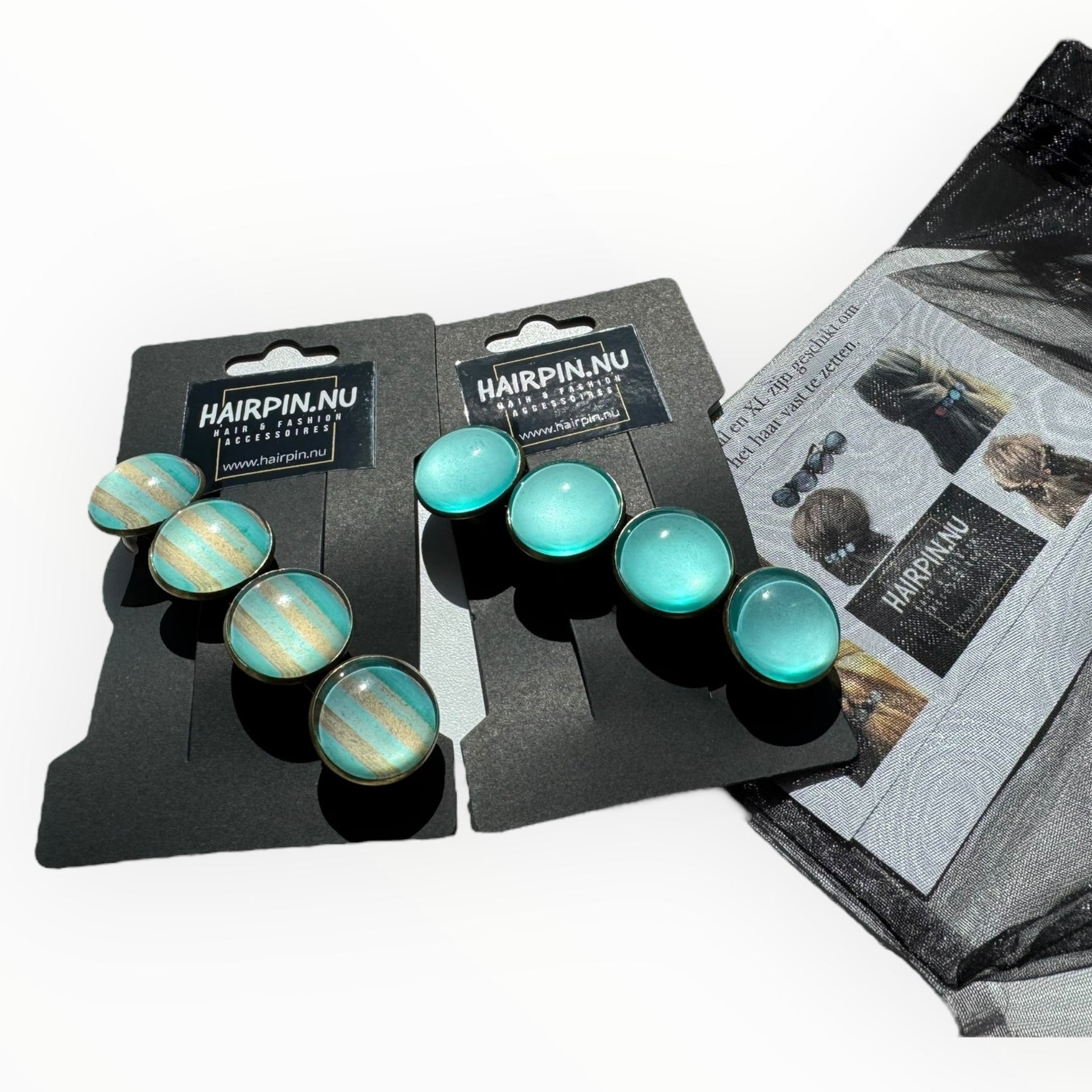Voordeelset color hairclips set 2 stuks ibizastyle zeeblauw xl - haarspelden