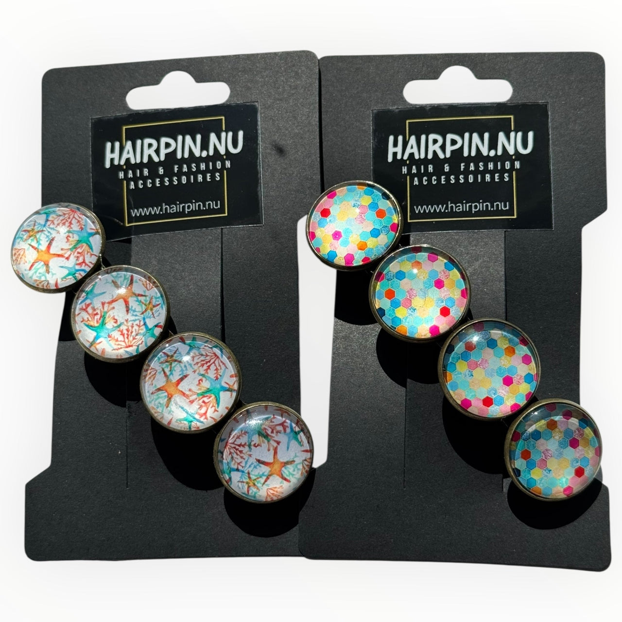 Voordeelset color hairclips set 2 stuks ibizastyle zeester xl - haarspelden