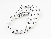 Wit met zwarte dots haarband / bandana elastiek - haarband