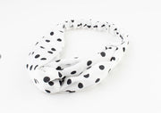 Wit met zwarte dots haarband / bandana elastiek - haarband
